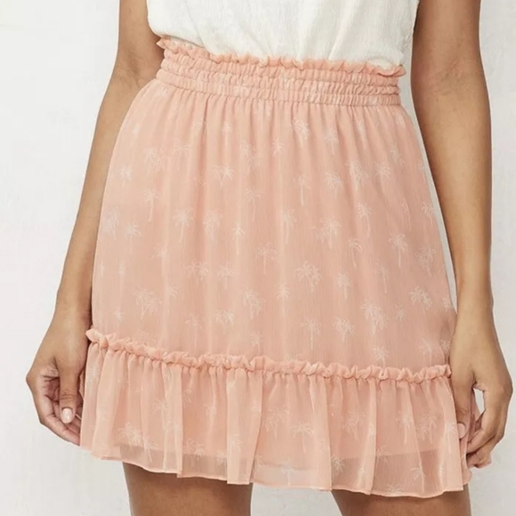 LC- Lauren Conrad- Smocked Waist Flounce Skirt. Size XXL - Picture 1 of 5